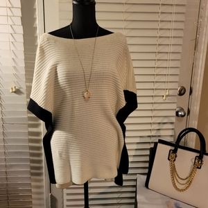 NWT White House | Black Market open side boat neck sweater with back belt Poncho